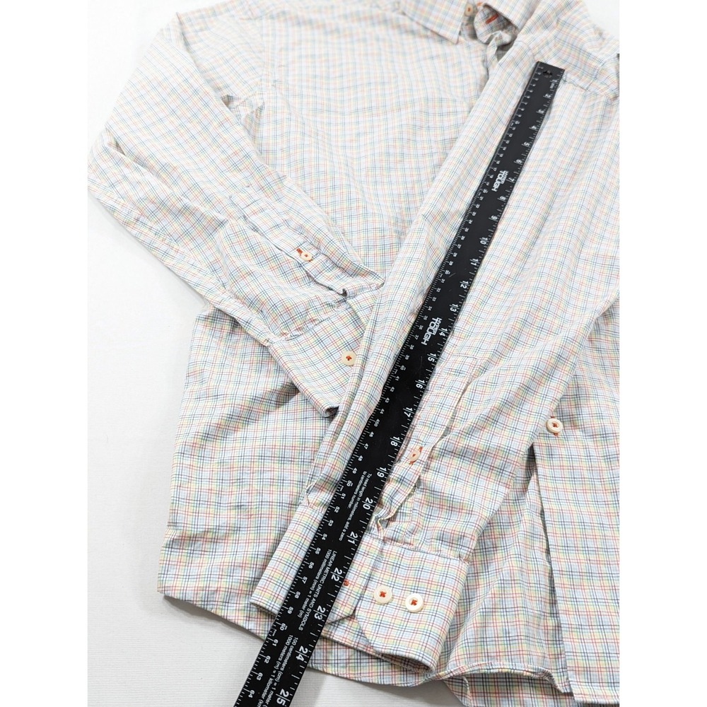 Alan Flusser Long Sleeve Bright Rainbow Plaid Size Medium - Picture 6 of 8